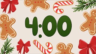 4 Minute Fun Gingerbread Holiday Timer (Happy Piano Alarm at End, No Music)