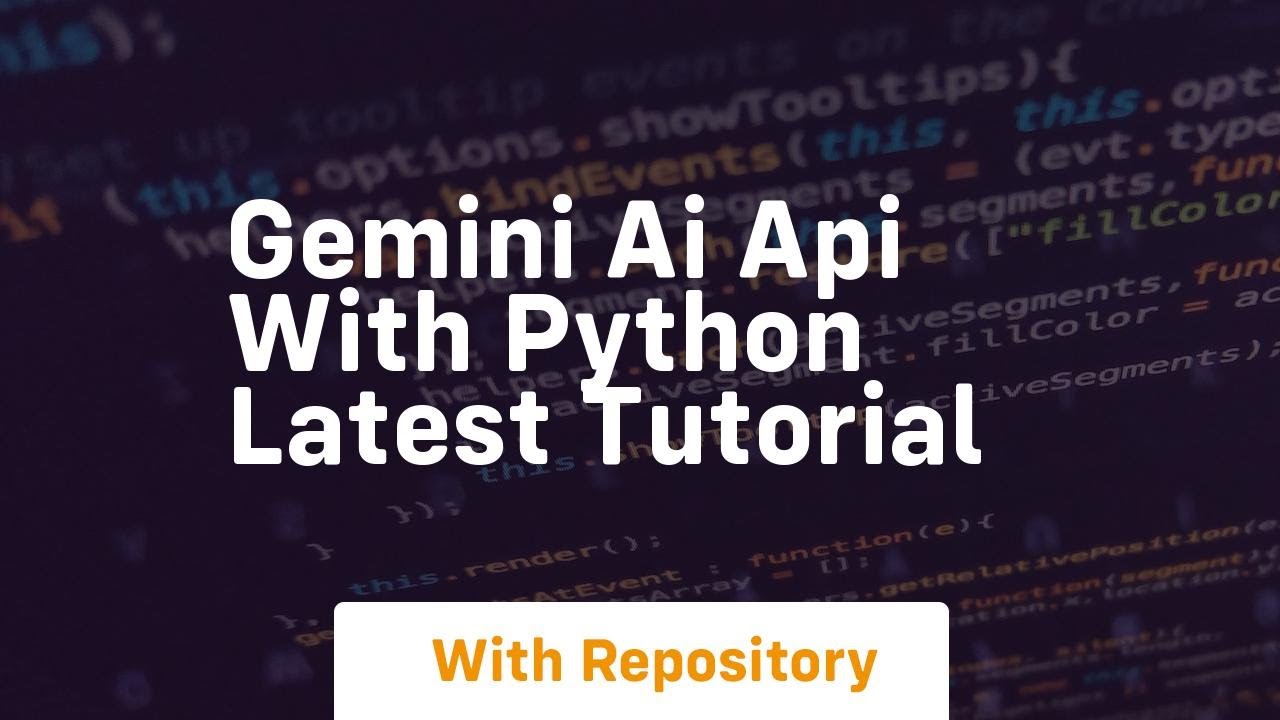 Gemini ai api with python latest tutorial - YouTube