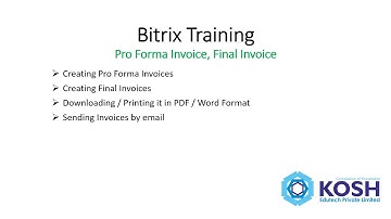 7) Proforma Invoices and Final Invoices