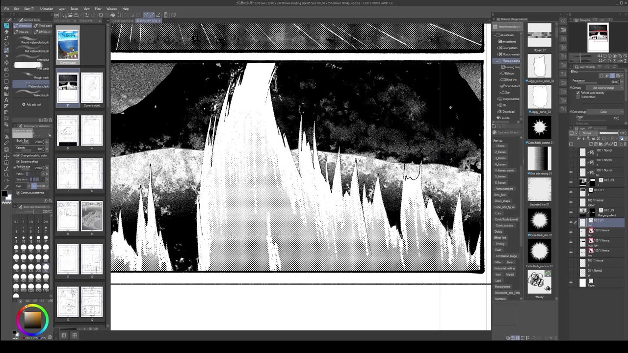 Drawing an original one shot manga: Line Art!