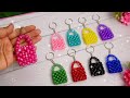 Mini Beaded Bag Keychain Tutorial | DIY Easy Keychain you can make & sell | How To Make Bead Charm