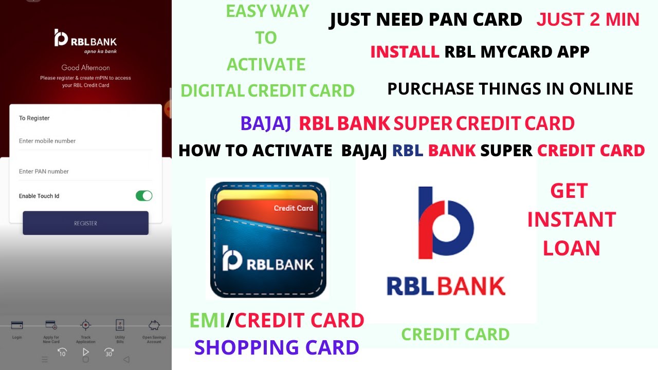 HOW TO ACTIVATE BAJAJ RBL SUPER CREDIT CARD ONLINE - YouTube