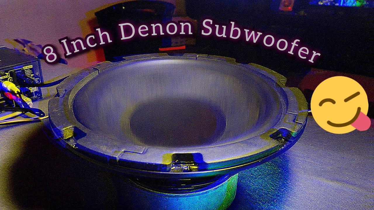 8 inch DENON Subwoofer extreme excursion on low bass YouTube