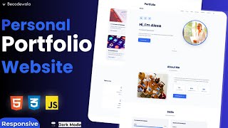 How To Make A Portfolio Website Using HTML CSS JS | Complete Responsive Website Design | Dark Mode