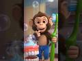 Brush Brush Monkey Song 🪥🐵 | Fun Kids Song #shortsfeed #happyfablekids #kidssongs
