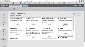 (Hisorical) Demonstrating support for IMS ContentItem in Sakai and Canvas