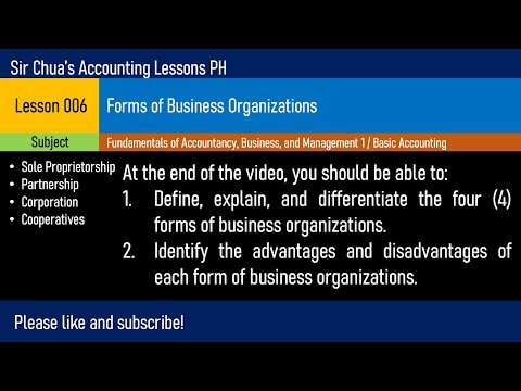 Lesson 006 - Forms of Business Organizations