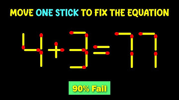 Matchstick puzzle with answer | Math puzzle game | Fix The Equation by moving 1 stick | Improve IQ