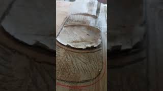 Düz iskarpela ile kâse üst kapağı oyma aşamasından #iskarpela #oyma #ahşapoyma #woodworking