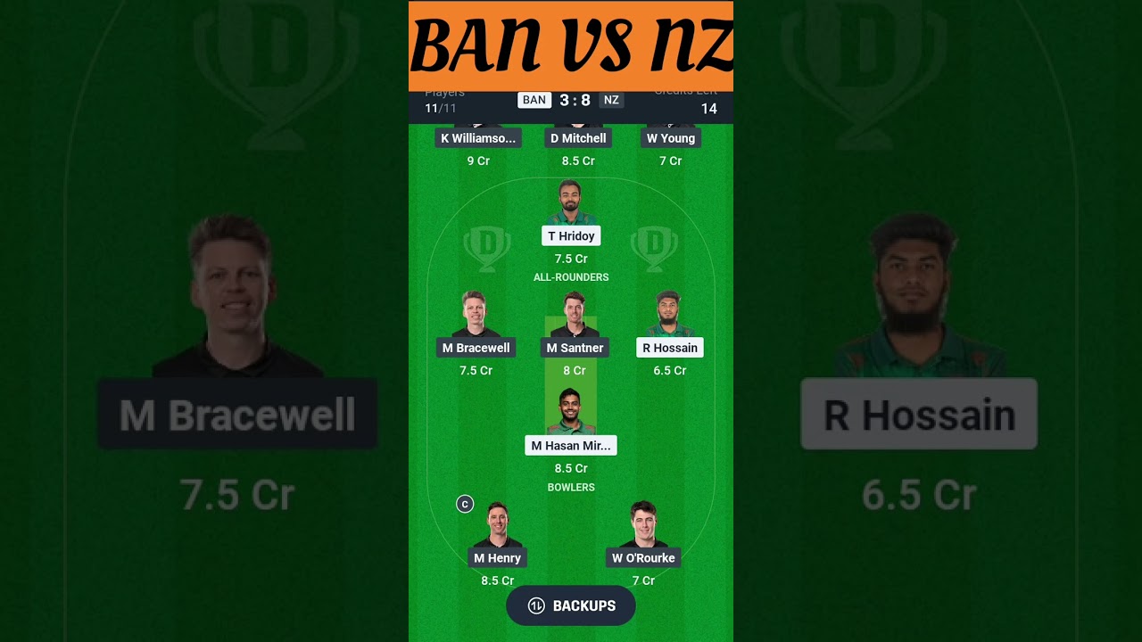 BAN vs NZ Dream11 Prediction | Bangladesh vs Newzealand Dream11 Team | 