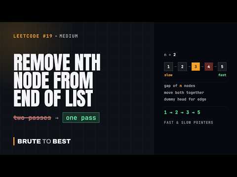 LeetCode #19: Remove Nth Node From End — One Pass with Two Pointers