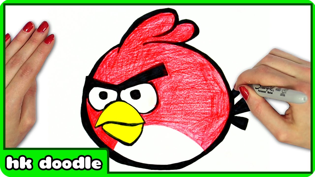 How To Draw Red From Angry Birds - YouTube