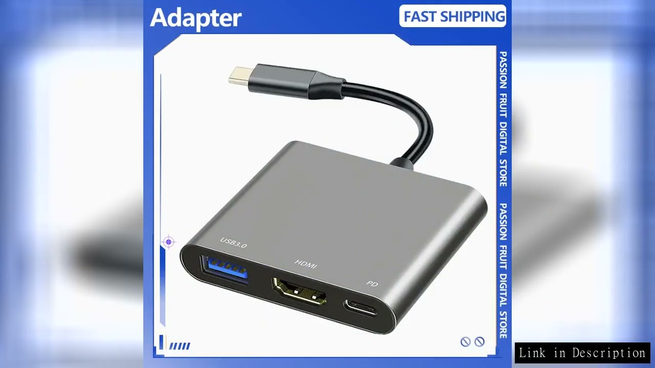 USB C to HDMI Multiport Adapter with Charging Port, USB C Laptop Docking Stations for Monitor Extend