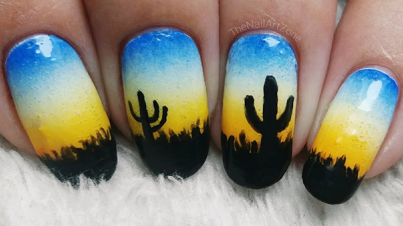 Nail art n°65 | Desert sunset nails (recreation inspired by @nailallie ...