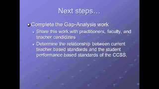 Gap Analysis:  What Needs to be Done to Implement the CCSS - Pt. 3