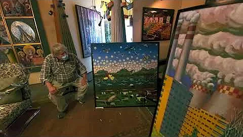Colorful Art studio of artist Jack Gunter
