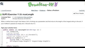 Java Practice It | Exercise 11.8: maxLength | collections, lists, sets and maps, iterator