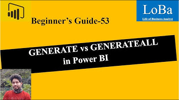 Power BI GENERATE vs GENERATEALL function | Generate in PBI | Generate all in PBI | Row level filter