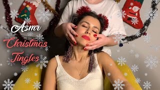 ASMR | 🎄 Tingles Face Neck and Shoulder Soft Touch and Scratch 🎄 (No Talking) screenshot 3