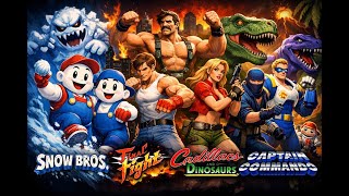 Snow Bros + Final Fight + Cadillacs &amp; Dinosaurs + Captain Commando | Retro Arcade LIVE