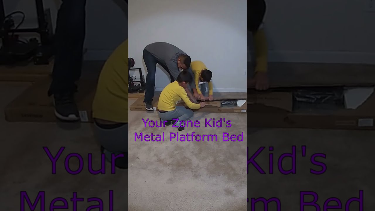 Your Zone Kid's Metal Platform Bed, Twin, Black 