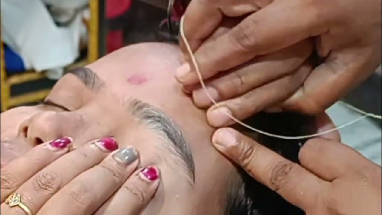 Eyebrow threading tutorial 🤩 👁️ How to create a perfect threading parlour style at 🏡 