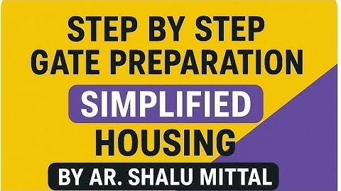 GATE 2026 Architecture and Planning l Step by Step l Housing l