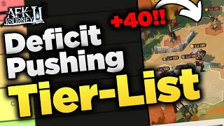 AFK Journey DEFICIT PUSHING TIER LIST!! How to Beat Stages 30-40 Levels Higher (AFK Journey)