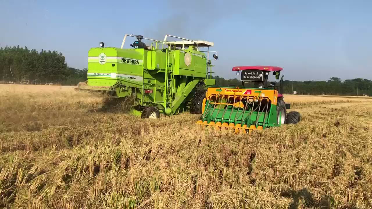 Combine fitted with SMS and subsequently sowing of wheat with happy seeder