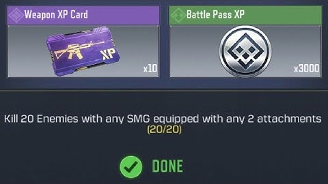 Call Of Duty: Mobile Kill 20 Enemies with any SMG equipped with any 2 attachments Task Complete