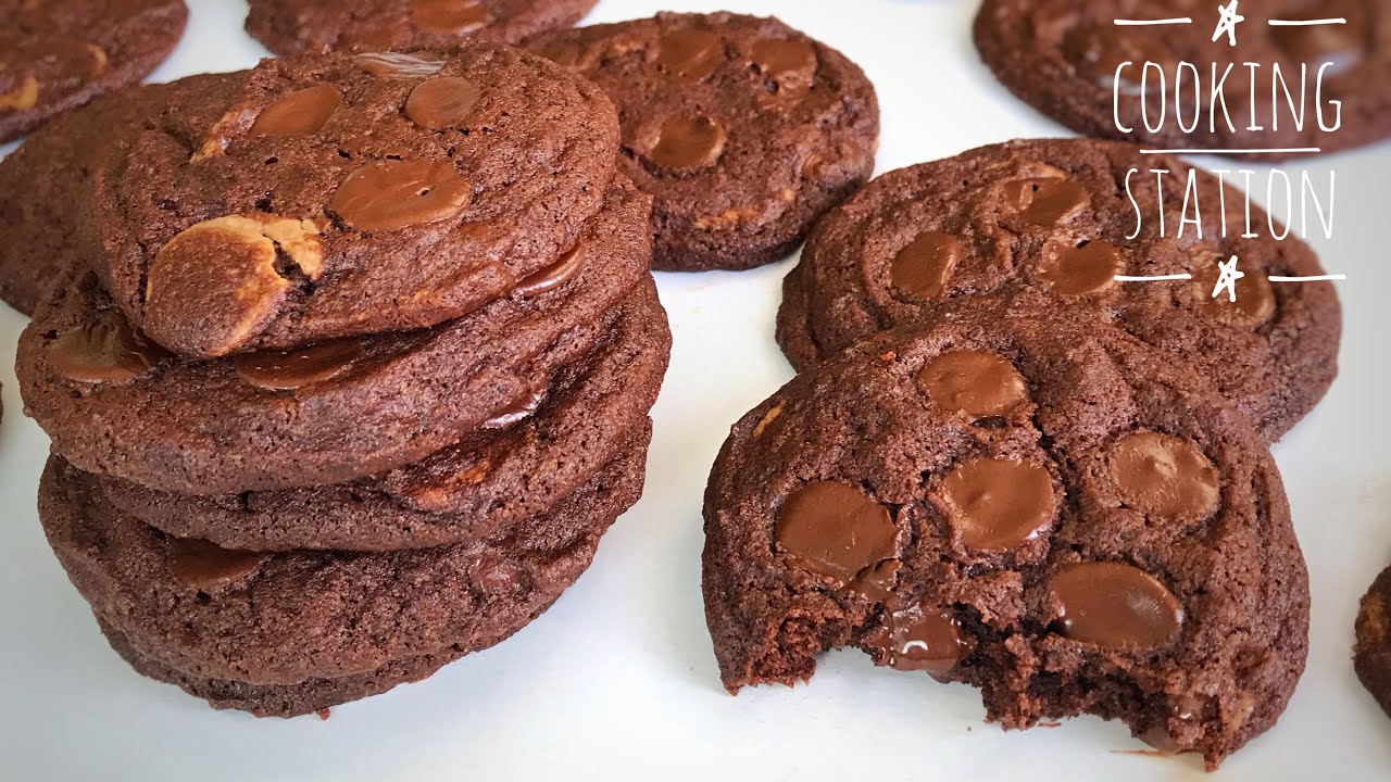 Double Chocolate Chips Cookies Recipe | คุกกี้เนยสด ช็อกโกแลตชิพ สูตรคุกกี้ช็อกโกแลตชิพนิ่ม