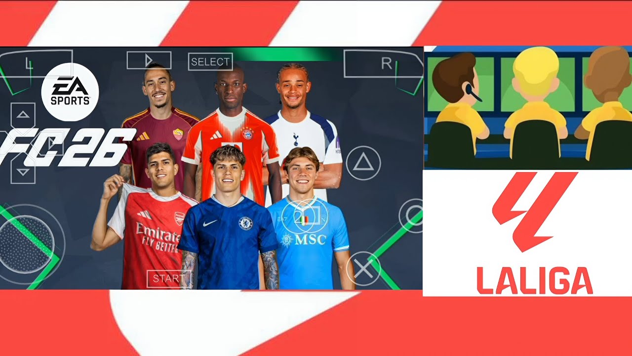 eFOOTBALL PES 2026 PPSSPP CAMERA PS5 ANDROID OFFLINE NEW KITS 2025/26 REAL FACES & LATEST TRANSFERS