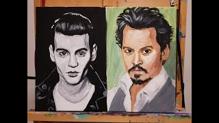 Johnny Depp time lapse painting with Bloo