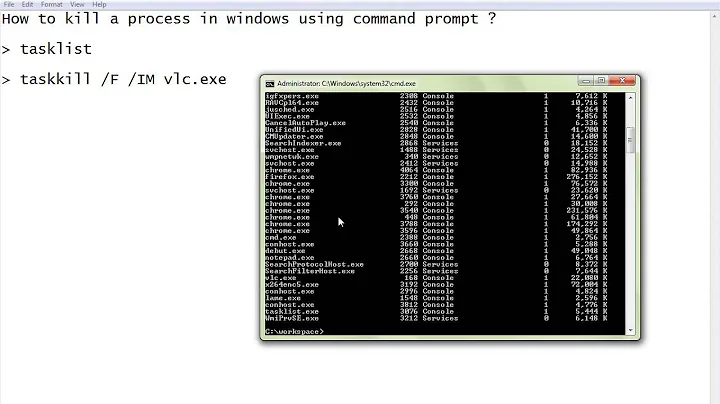 HOW TO KILL A PROCESS IN WINDOWS USING COMMAND PROMPT   DEMO