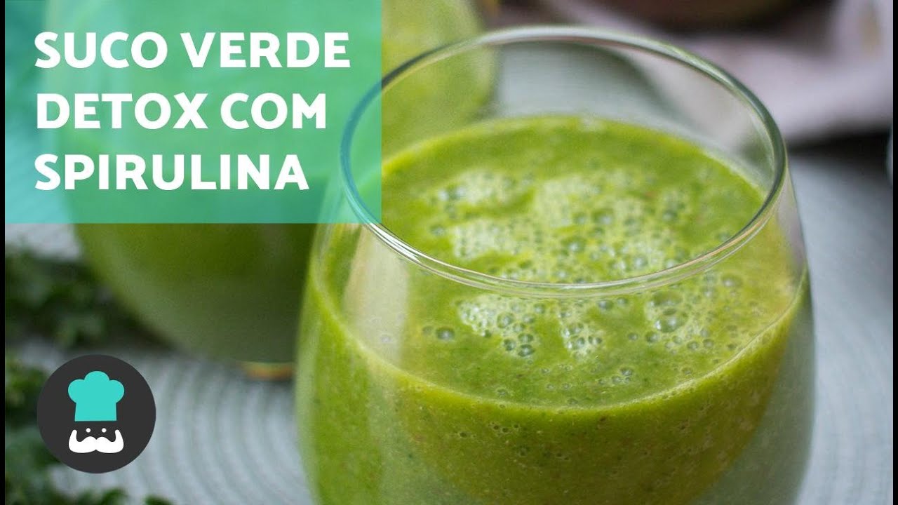 Suco verde com spirulina SUCO VERDE DETOX para perder a barriga