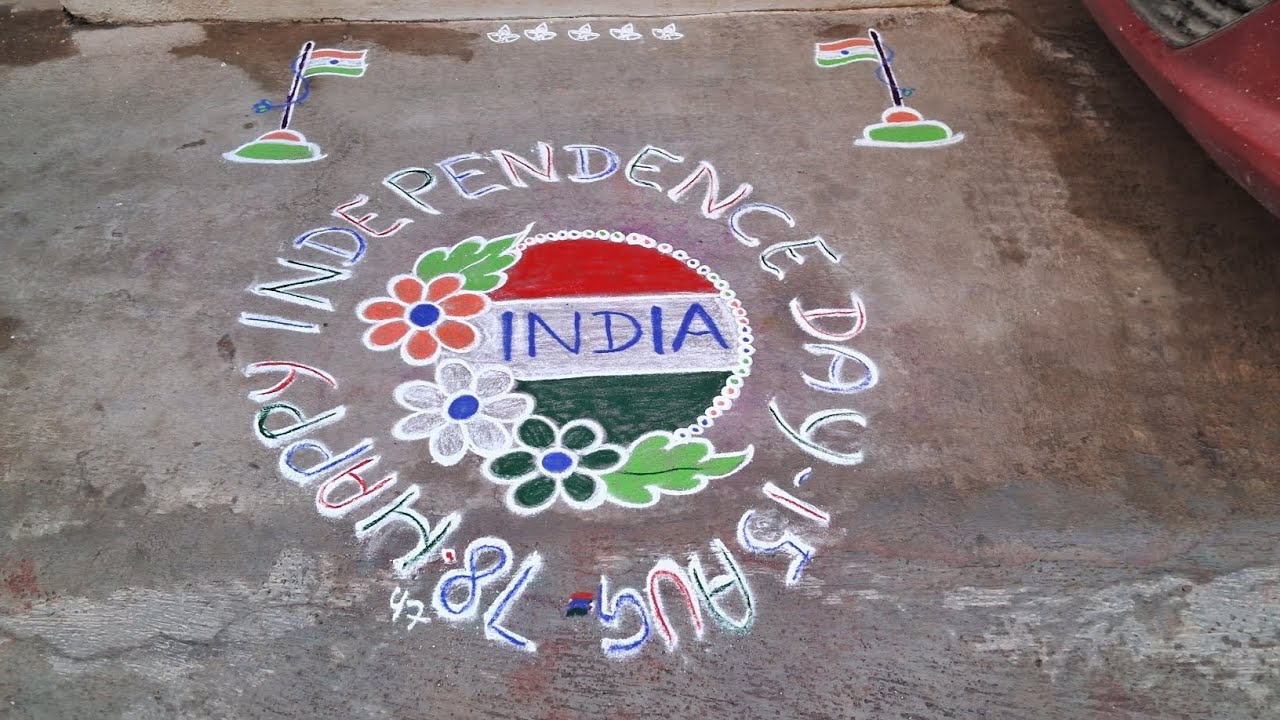 INDEPENDENCE DAY RANGOLI DESIGN / Beautiful Flag Rangoli 🇾🇪🫡 - YouTube