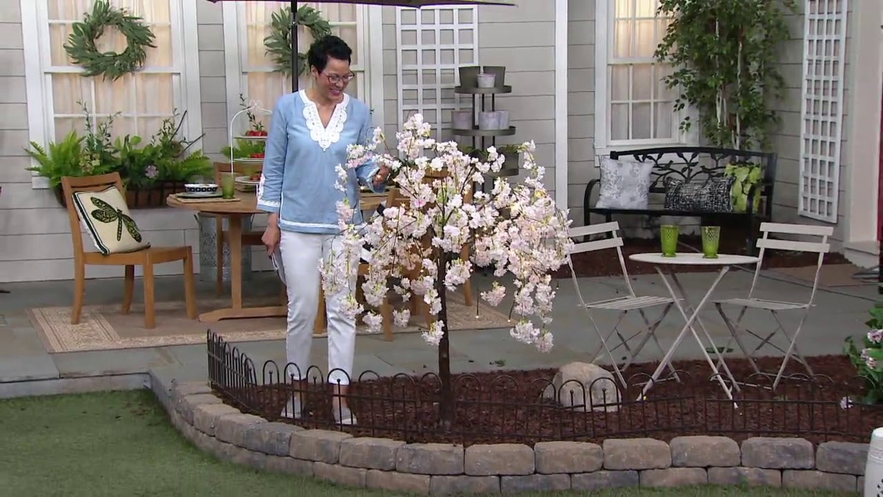 Plow & Hearth Lighted Faux Outdoor Cherry Tree on QVC YouTube