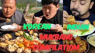 mukbang india and mukbang korea compilation || indian mukbanger vs korean couple mukbanger