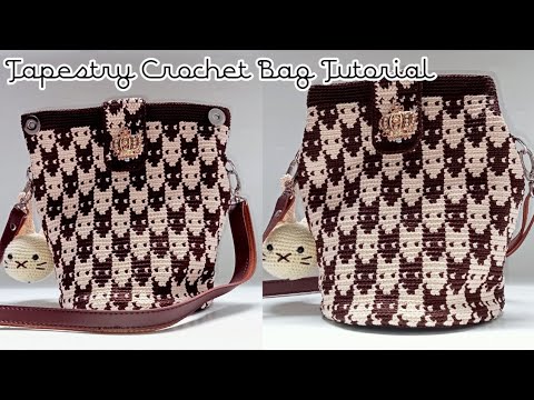 Tas Rajut Tapestry Motif Kucing|Crochet Bag Tutorial