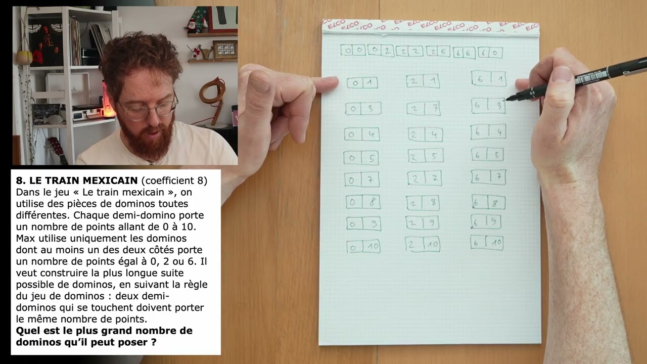 Le train mexicain / Les dominos de Dalia (problème 8) - championnat 2026, quarts de finale