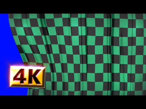 【フリー素材 / 4K】　鬼滅風カーテンが開幕/閉幕 CGアニメーション（オープニング＆エンディング用）　2160p　ブルーバック