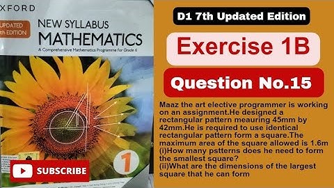 Question 15 Exercise 1B D1 Updated 7th edition| Factors and multiple|NSM