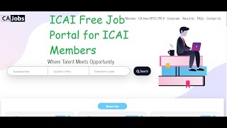 ICAI free Job Portal for Chartered Accountant Job opportunities| https://cajobs.icai.org/ screenshot 1