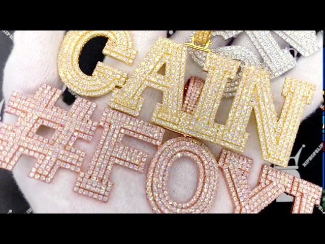 Make Your Own Custom Name Pendant Hip Hop Bling Simulated Diamonds Yellow White Rose Gold You - Tsv Custom Pendants