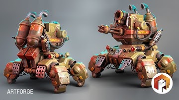 How I made Metal Slug Dragon Nosuke modeling timelapse with Maya and Substance