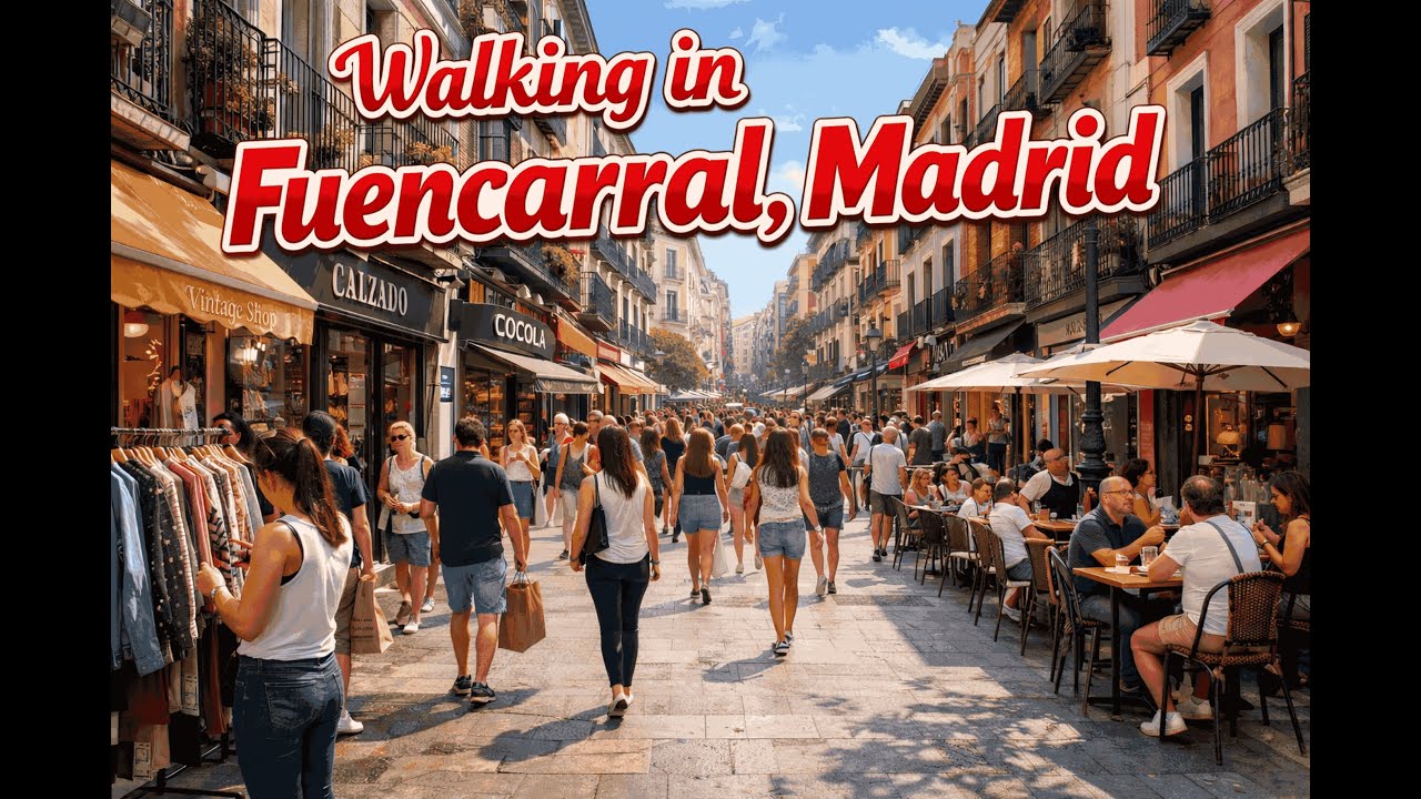 4K MADRID 🇪🇸 SPAIN WALKING THROUGH MADRID CITY CENTER, FUENCARRAL ❤️ WHERE EVERYONE WANTS TO LIVE