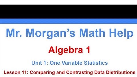 Algebra 1 Unit 1 Lesson 11 - Mr. Morgan’s Math Help