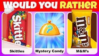 🍭Would You Rather...? MYSTERY Dish 🍫🍰🍬 Sweets Edition | Quiz Pop