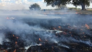 Burning off the hay field during a windsorm! 😱