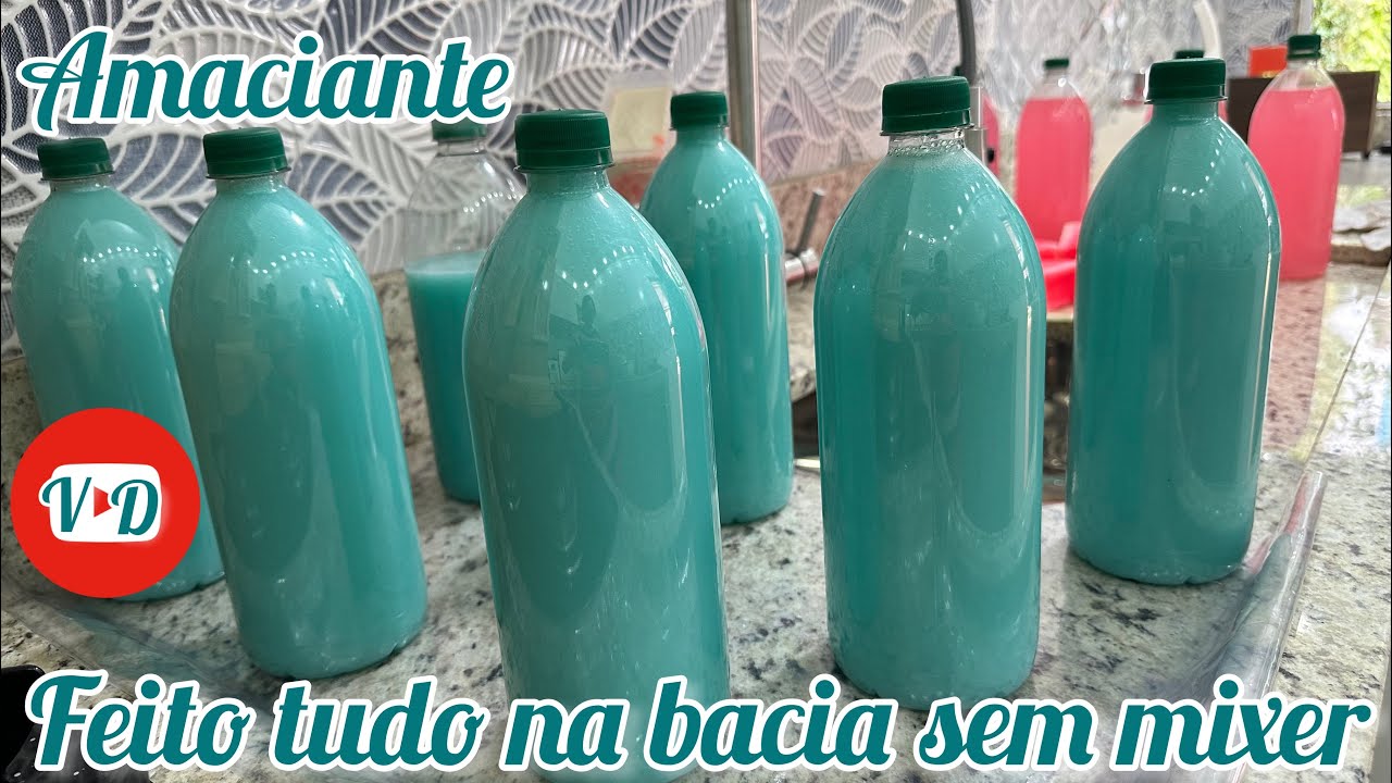 🔴AMACIANTE CASEIRO SEM MIXER SEM LIQUIDIFICADOR TUDO NA BACIA MISTUROU TÁ PRONTO!!